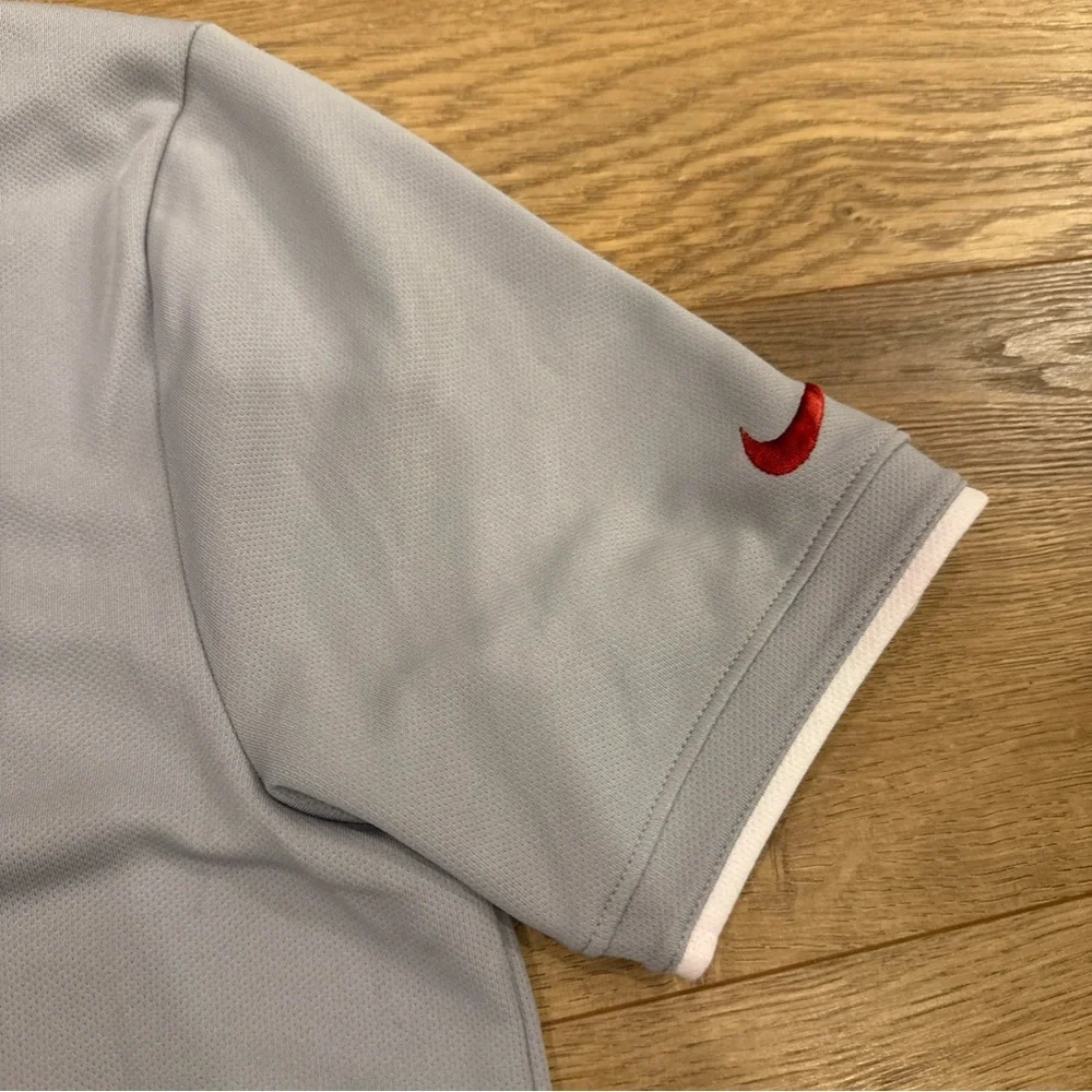 Nike Light Gray Polo Shirt with Red Accent